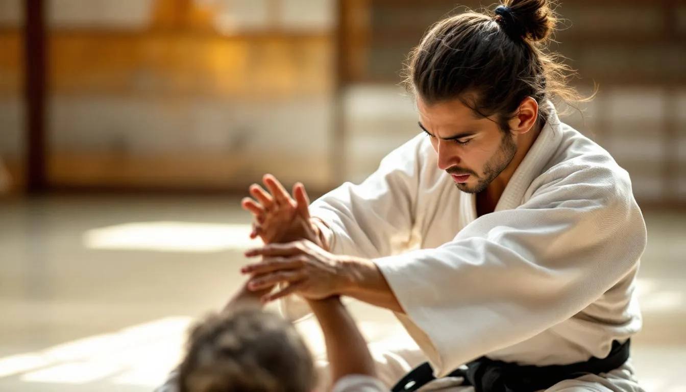 Editorial photograph representing the concept of aikido