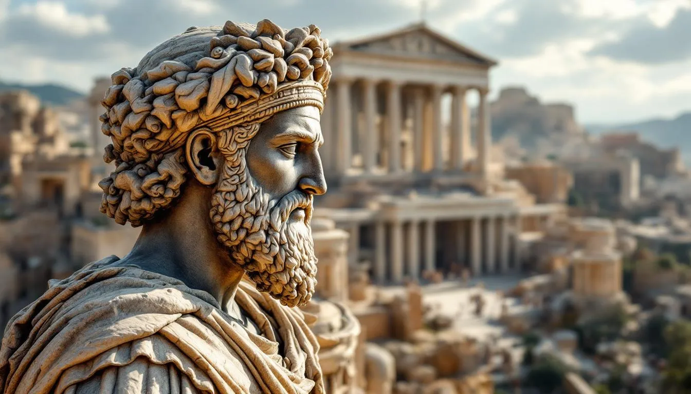 Editorial photograph representing the concept of ancient greek history