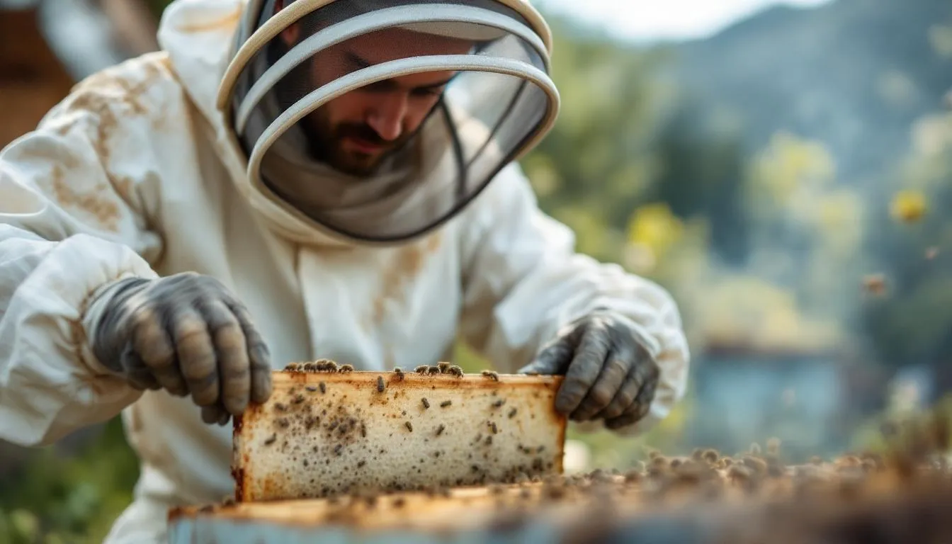 Editorial photograph representing the concept of apiculture (beekeeping)