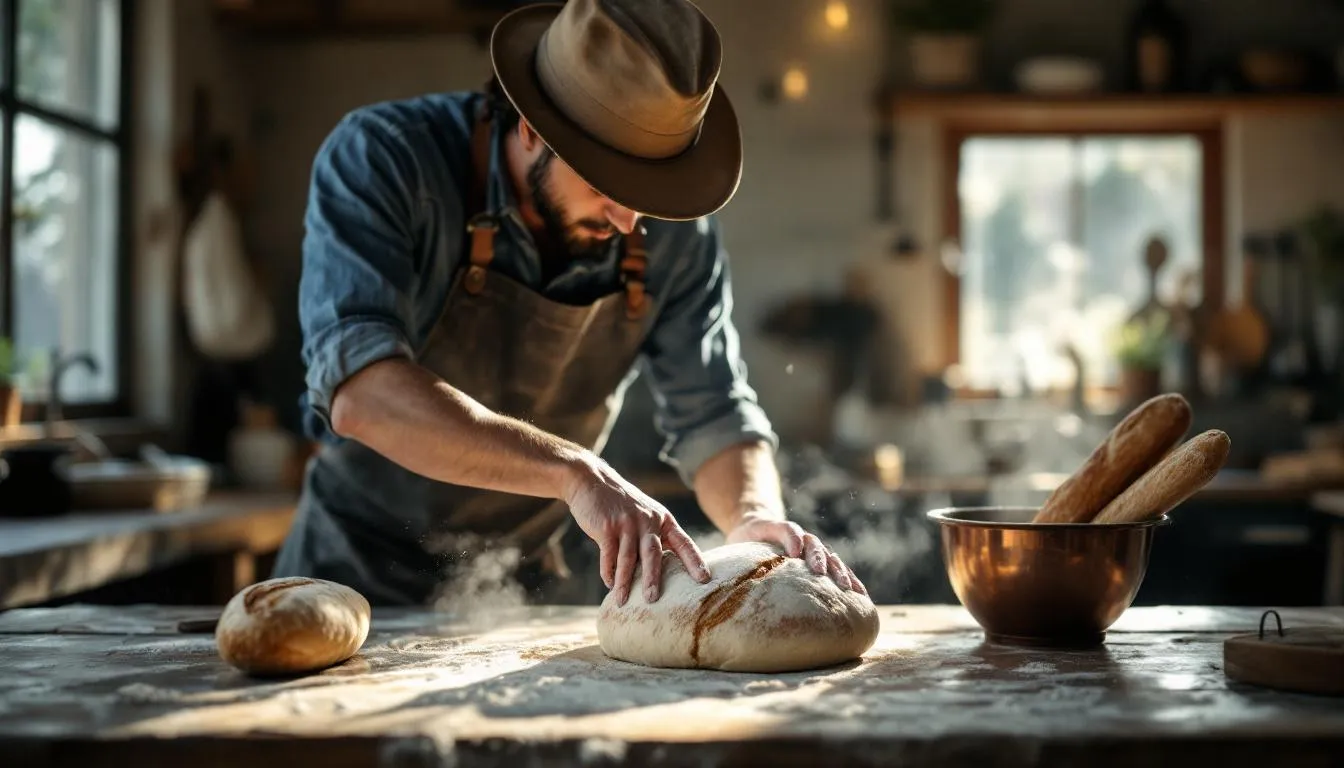 Editorial photograph representing the concept of artisan bread making