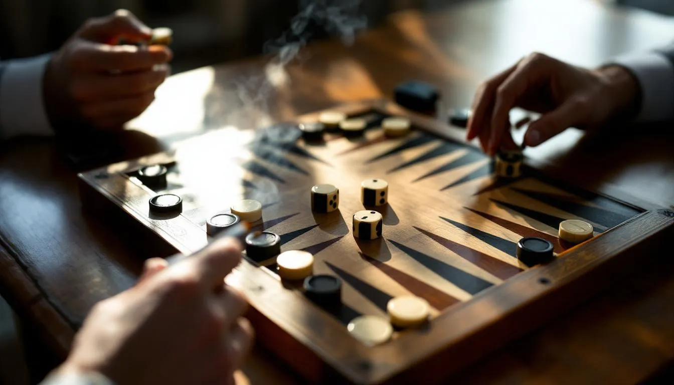 Editorial photograph representing the concept of backgammon