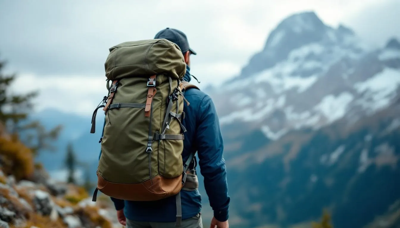 Editorial photograph representing the concept of backpacking