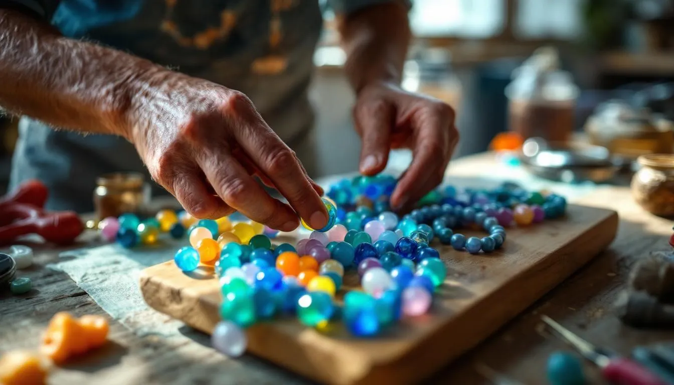 Editorial photograph representing the concept of beadwork