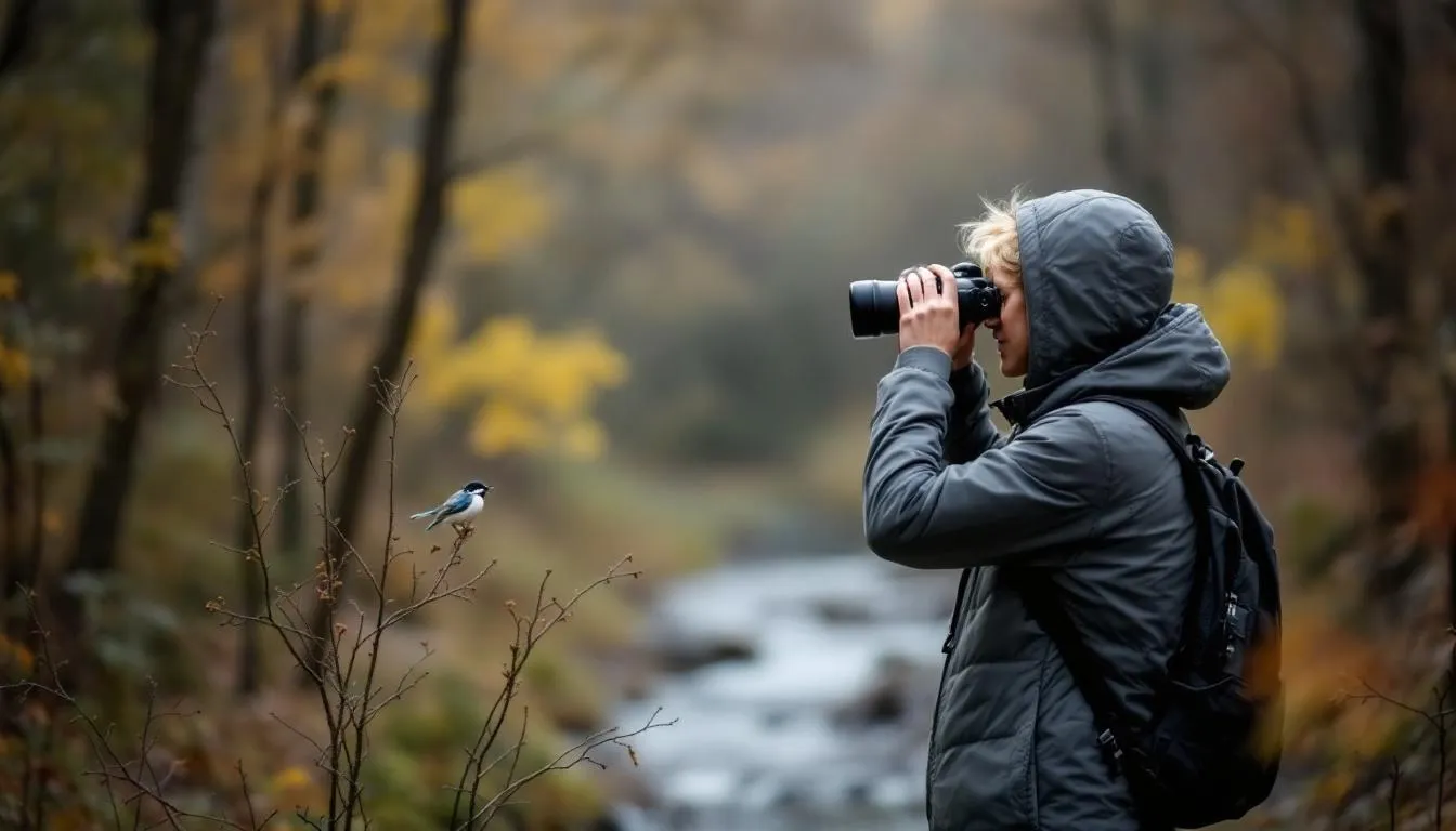 Editorial photograph representing the concept of bird watching