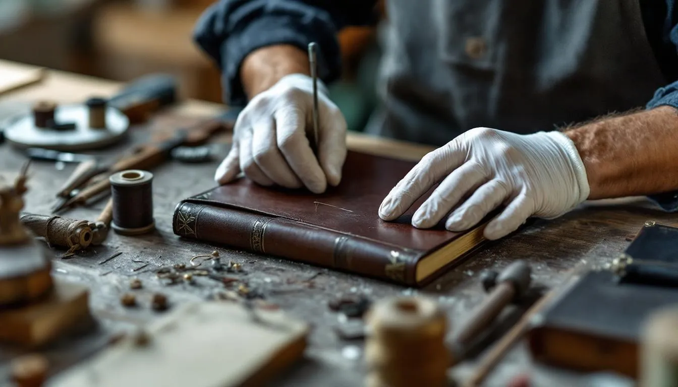 Editorial photograph representing the concept of bookbinding