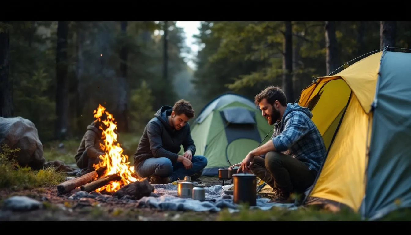 Editorial photograph representing the concept of camping