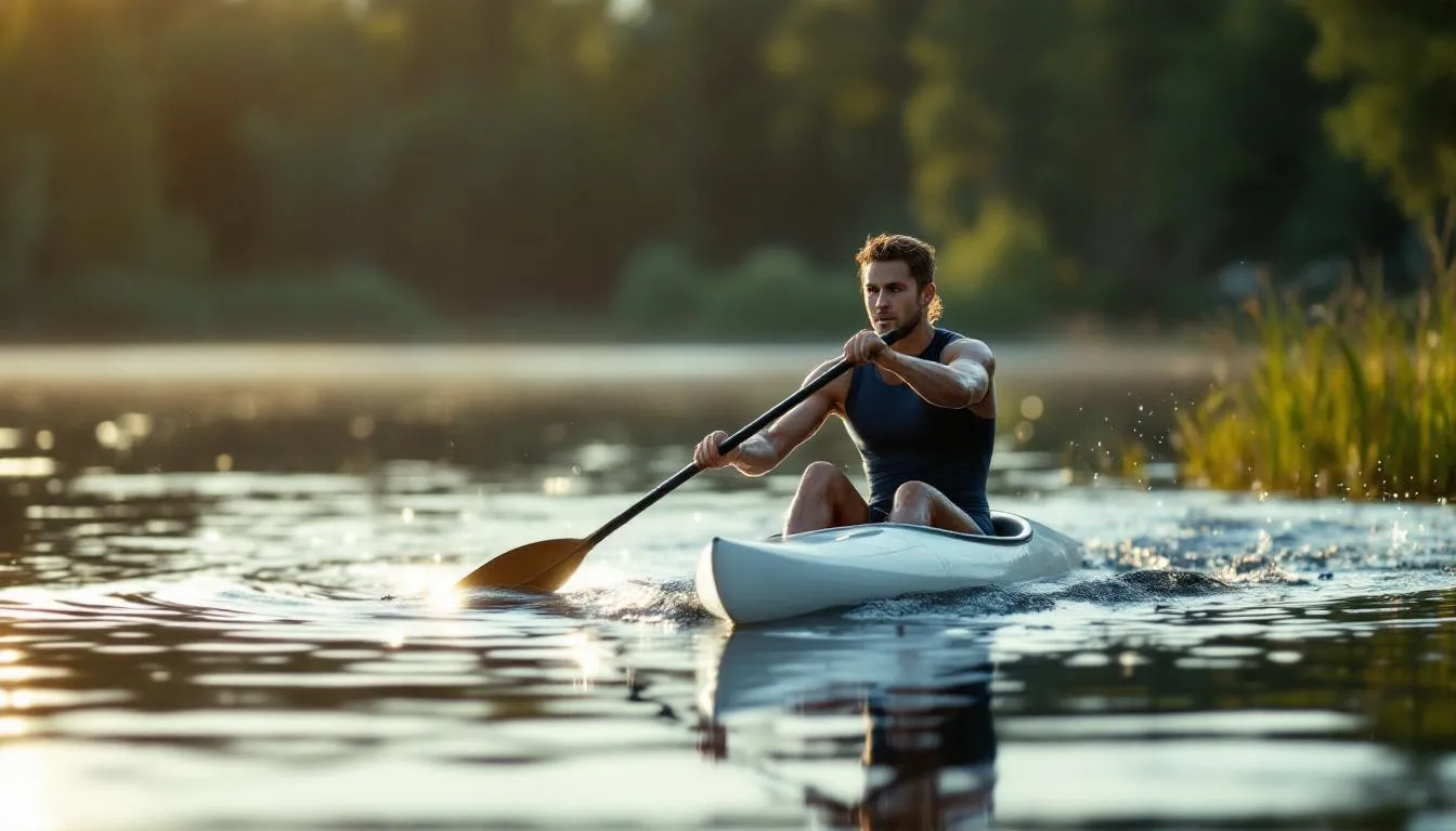 Editorial photograph representing the concept of canoeing