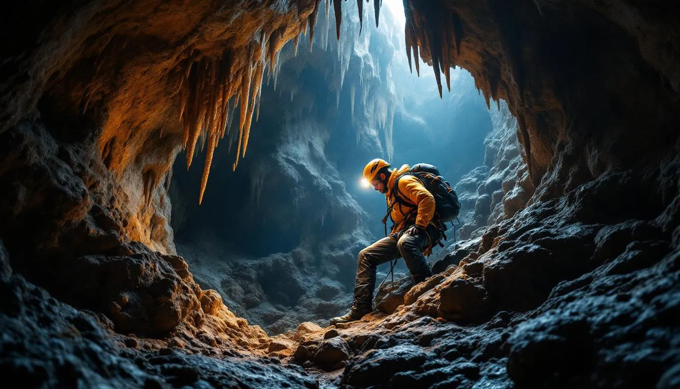 Editorial photograph representing the concept of caving