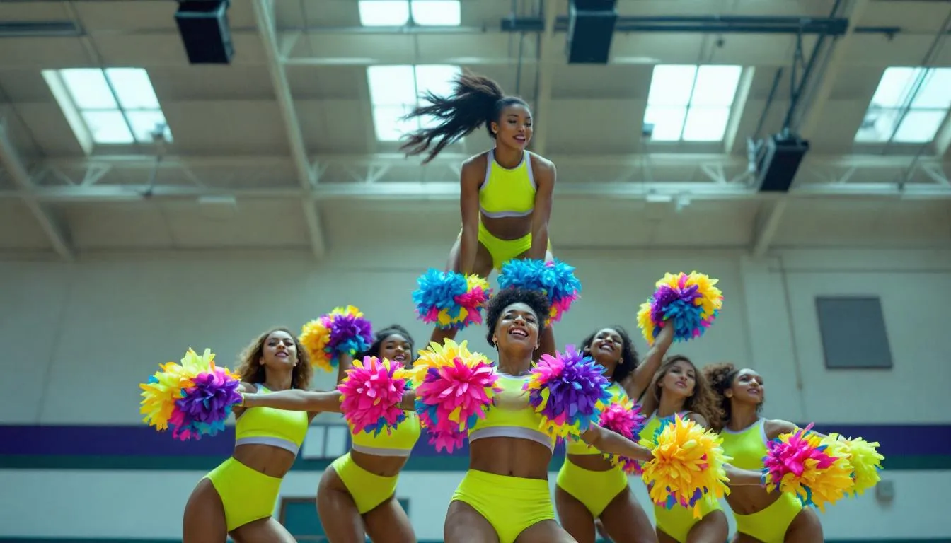 Editorial photograph representing the concept of cheerleading