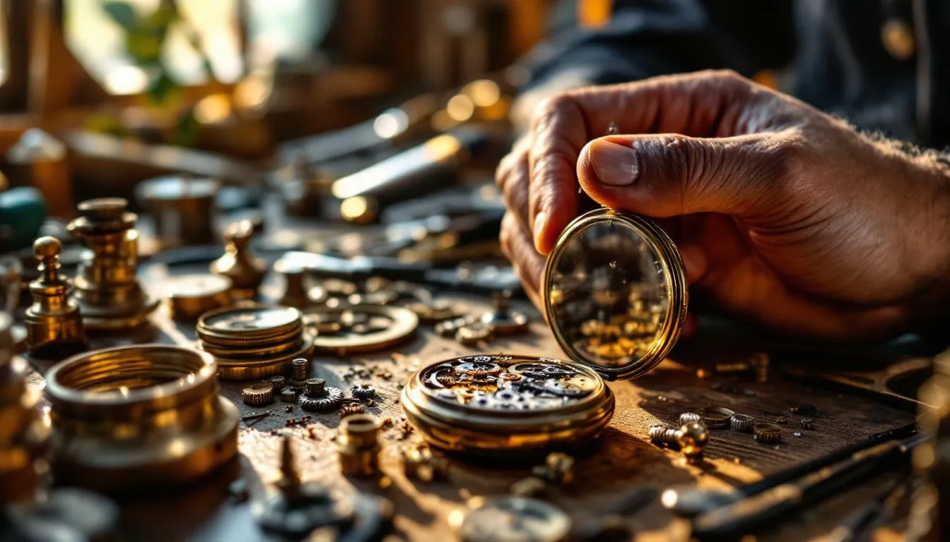 Editorial photograph representing the concept of clock making