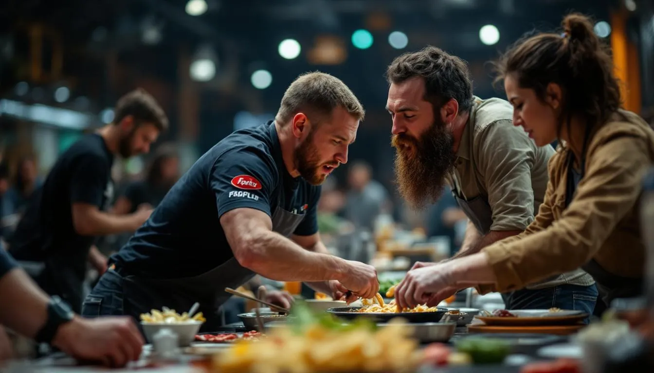 Editorial photograph representing the concept of competitive eating