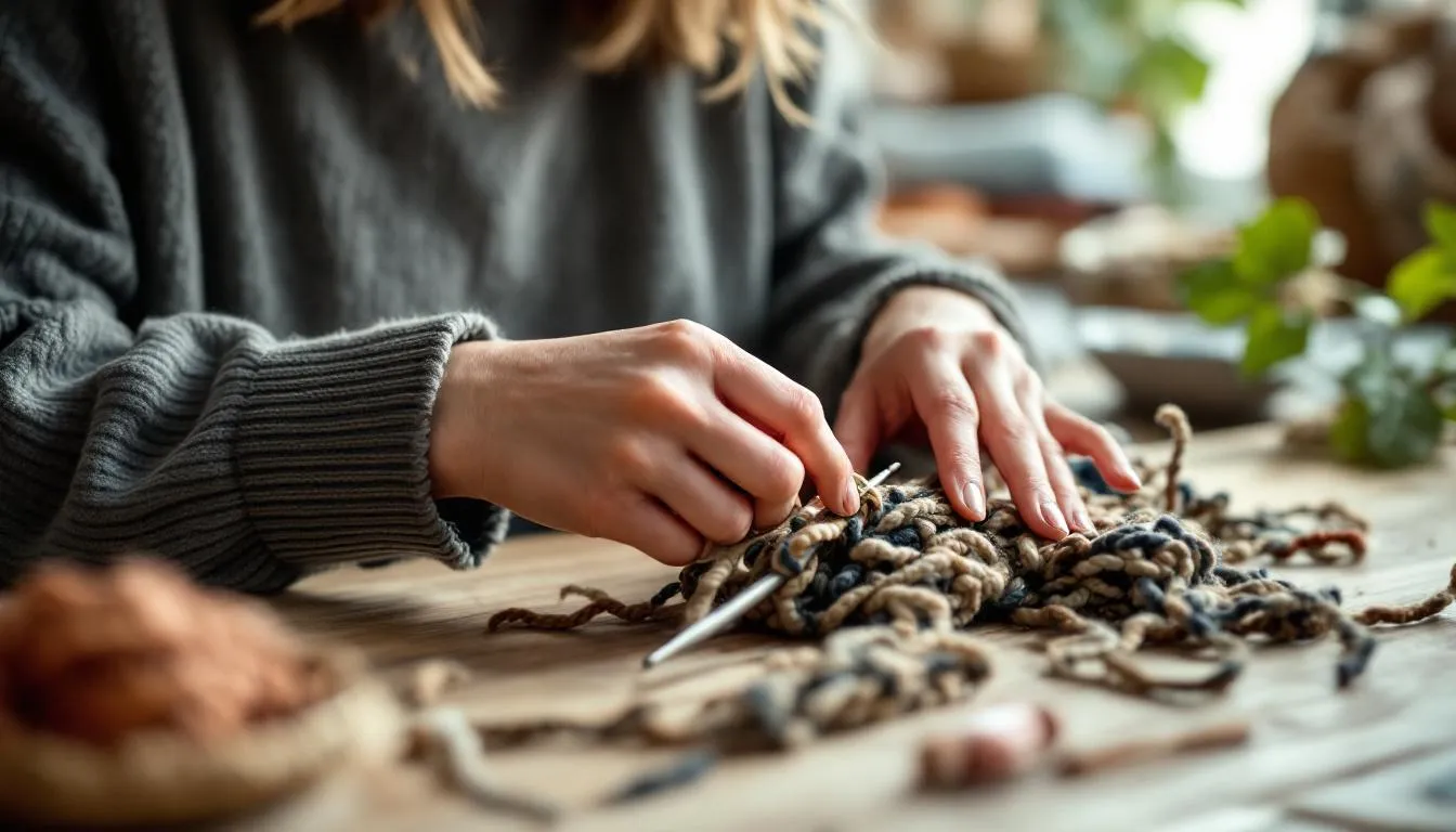 Editorial photograph representing the concept of crochet