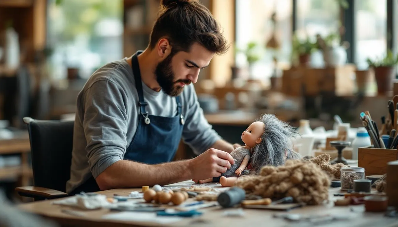 Editorial photograph representing the concept of doll making