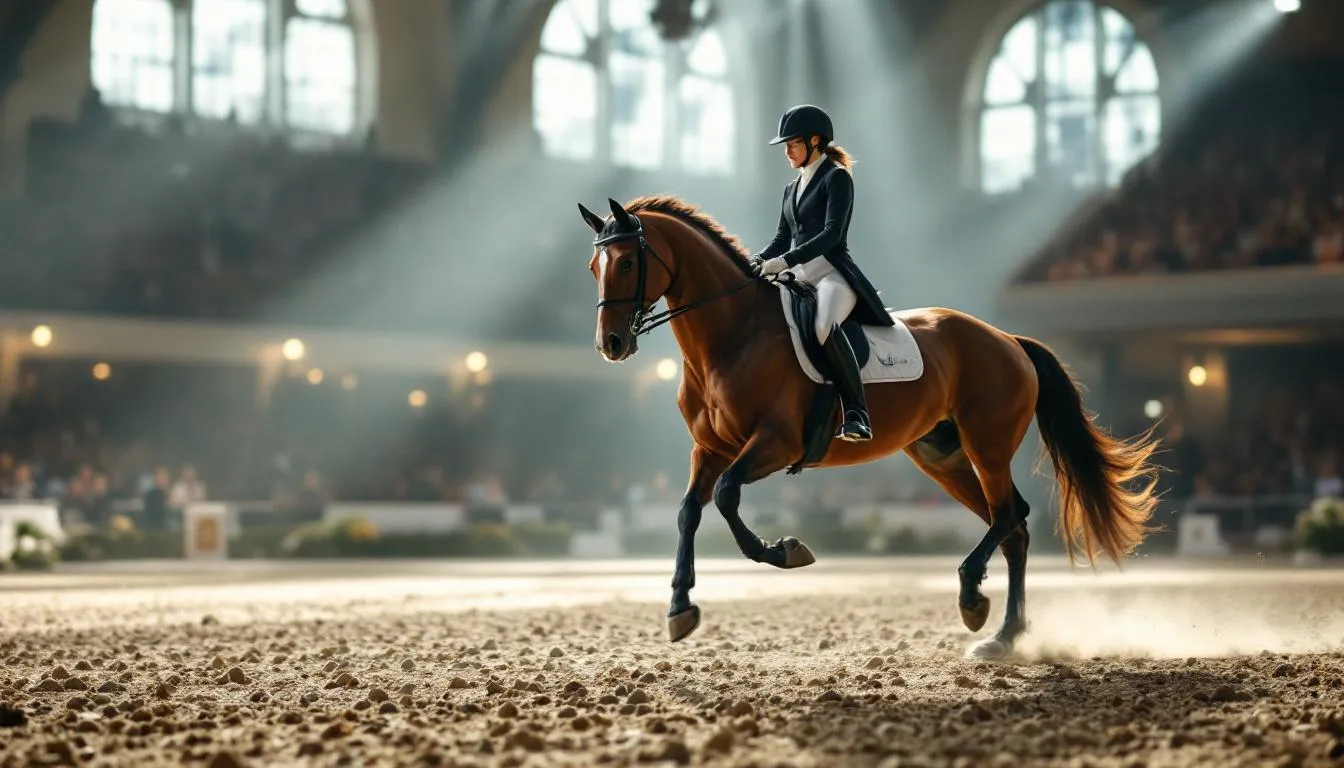 Editorial photograph representing the concept of dressage