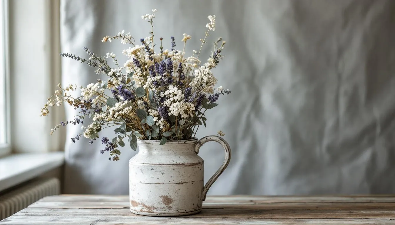 Editorial photograph representing the concept of dried flowers