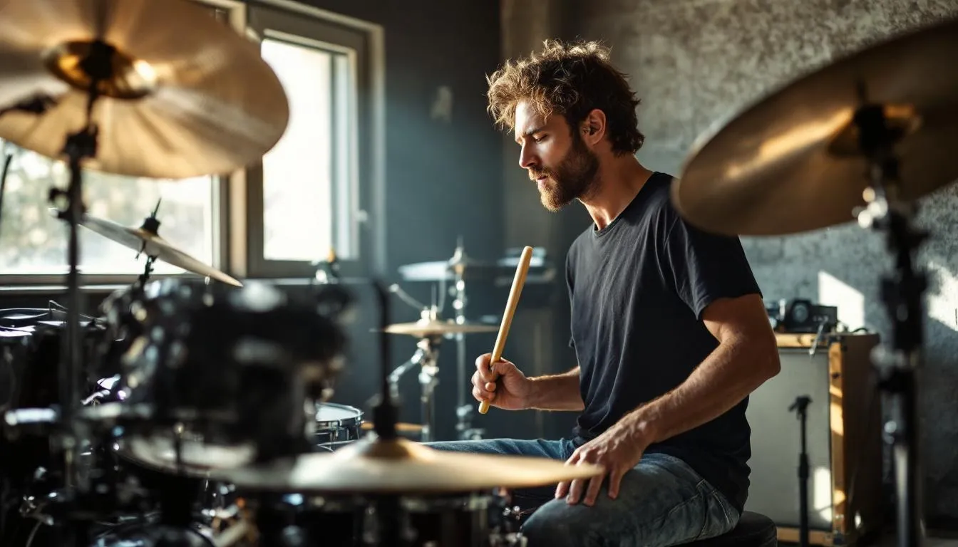 Editorial photograph representing the concept of drumming