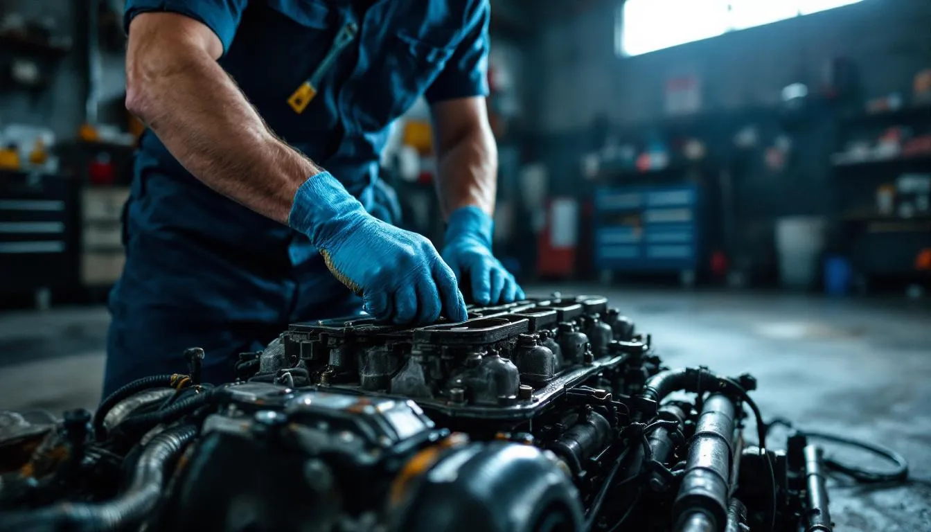 Editorial photograph representing the concept of engine repair