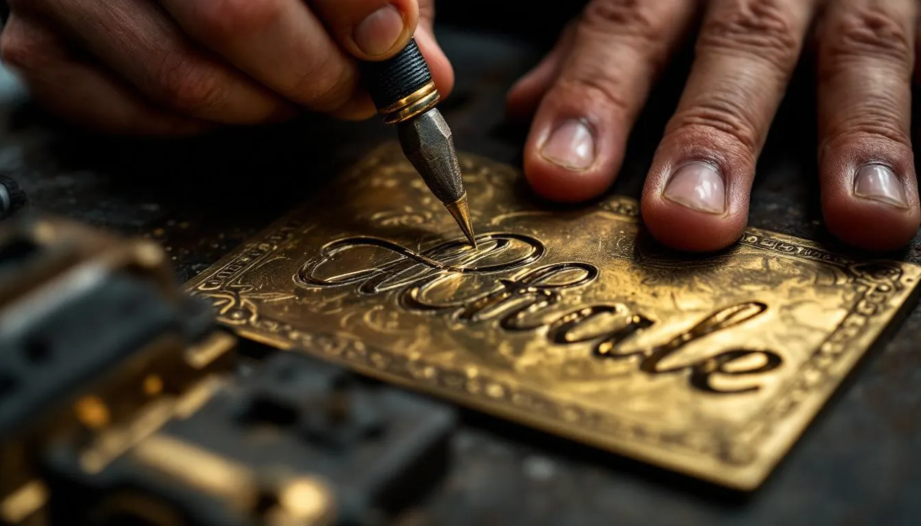 Editorial photograph representing the concept of engraving