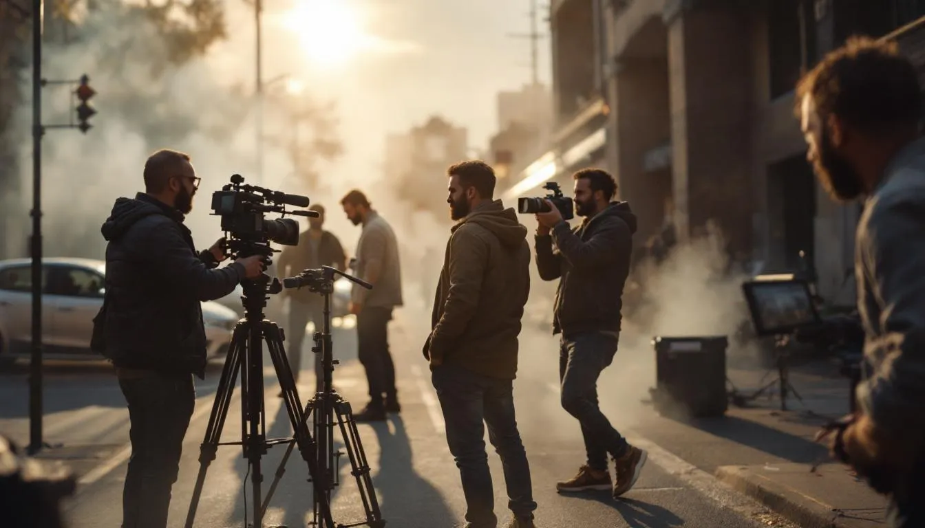 Editorial photograph representing the concept of film production