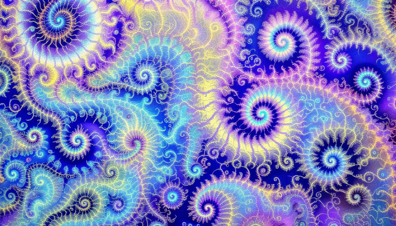 A vivid fractal of infinitely repeating spiral patterns