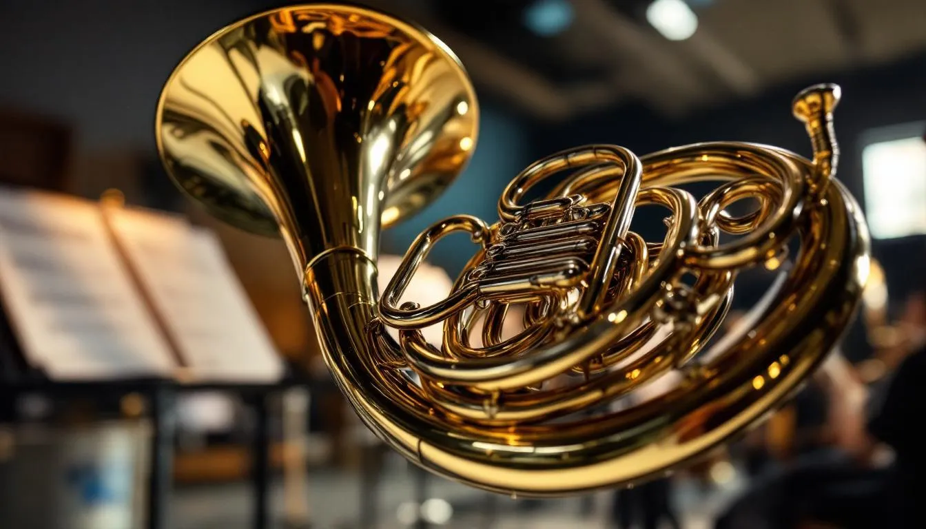 Editorial photograph representing the concept of french horn