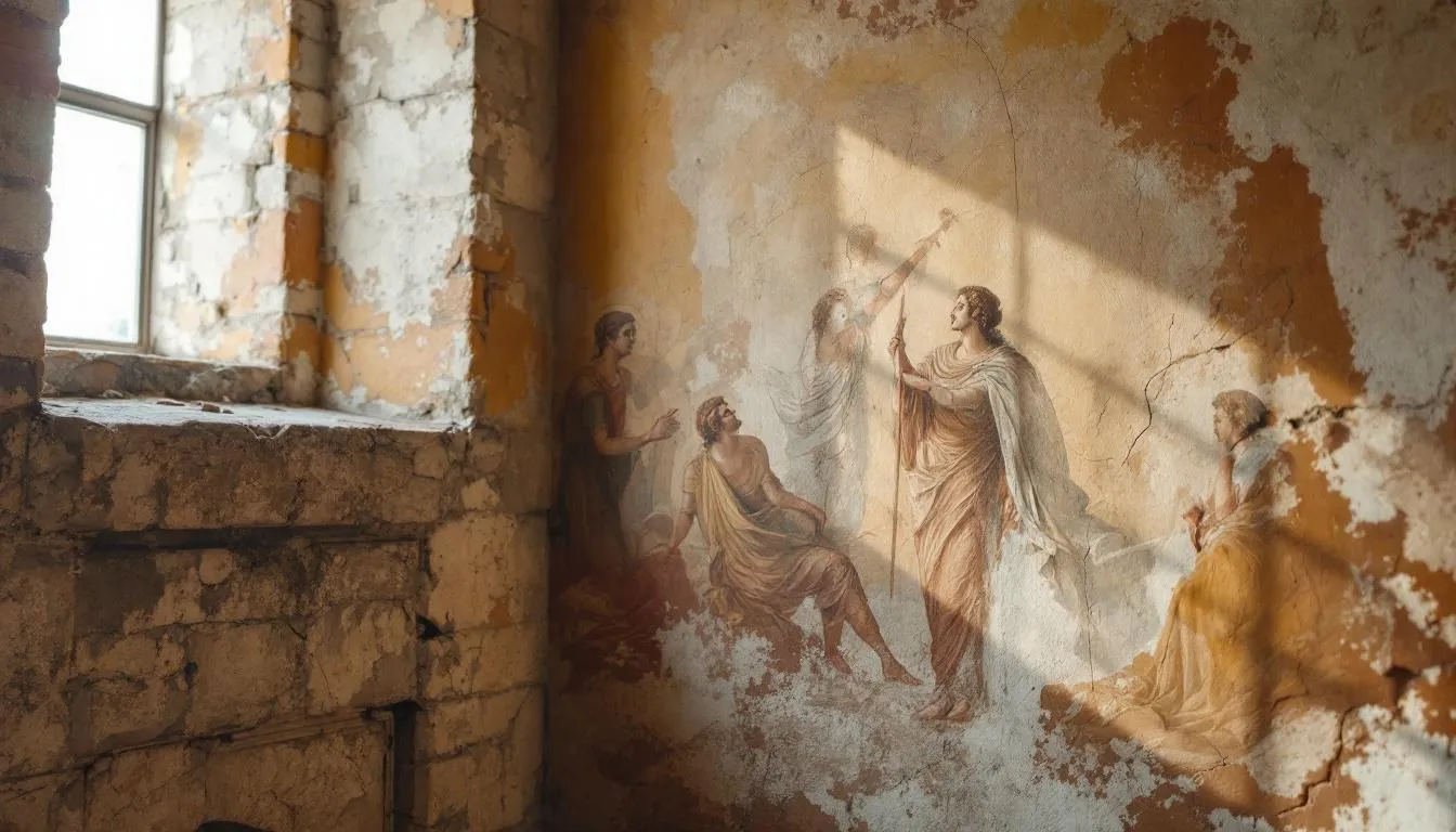 Editorial photograph representing the concept of fresco painting