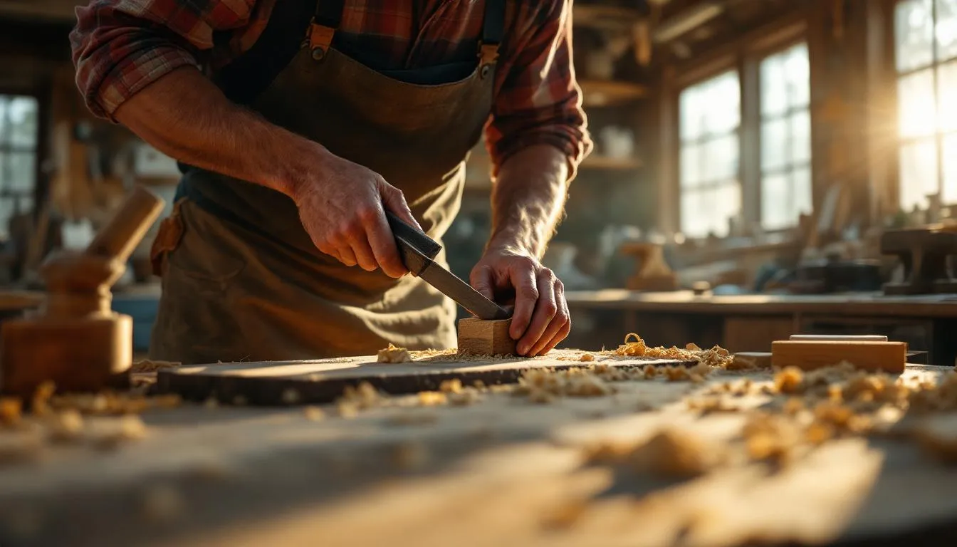 Editorial photograph representing the concept of furniture making