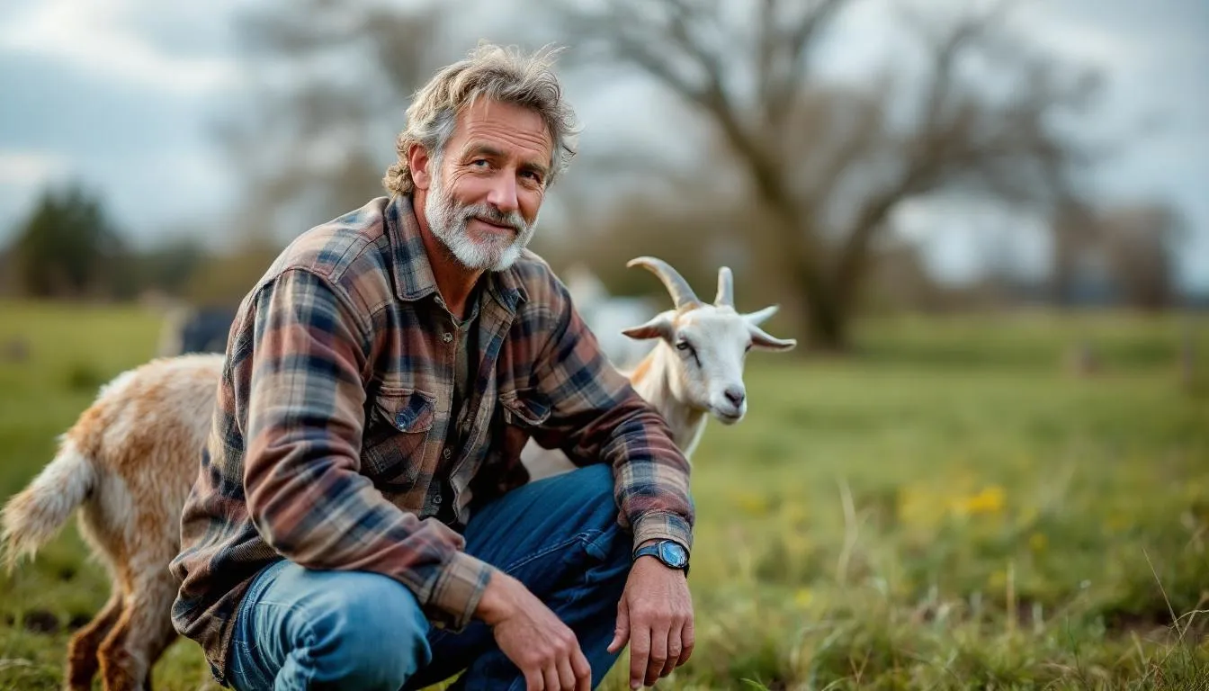 Editorial photograph representing the concept of goat farming