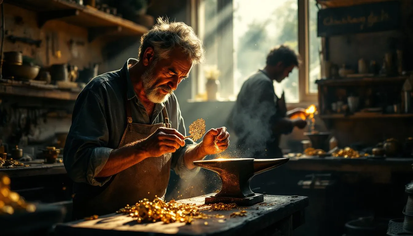 Editorial photograph representing the concept of goldsmithing