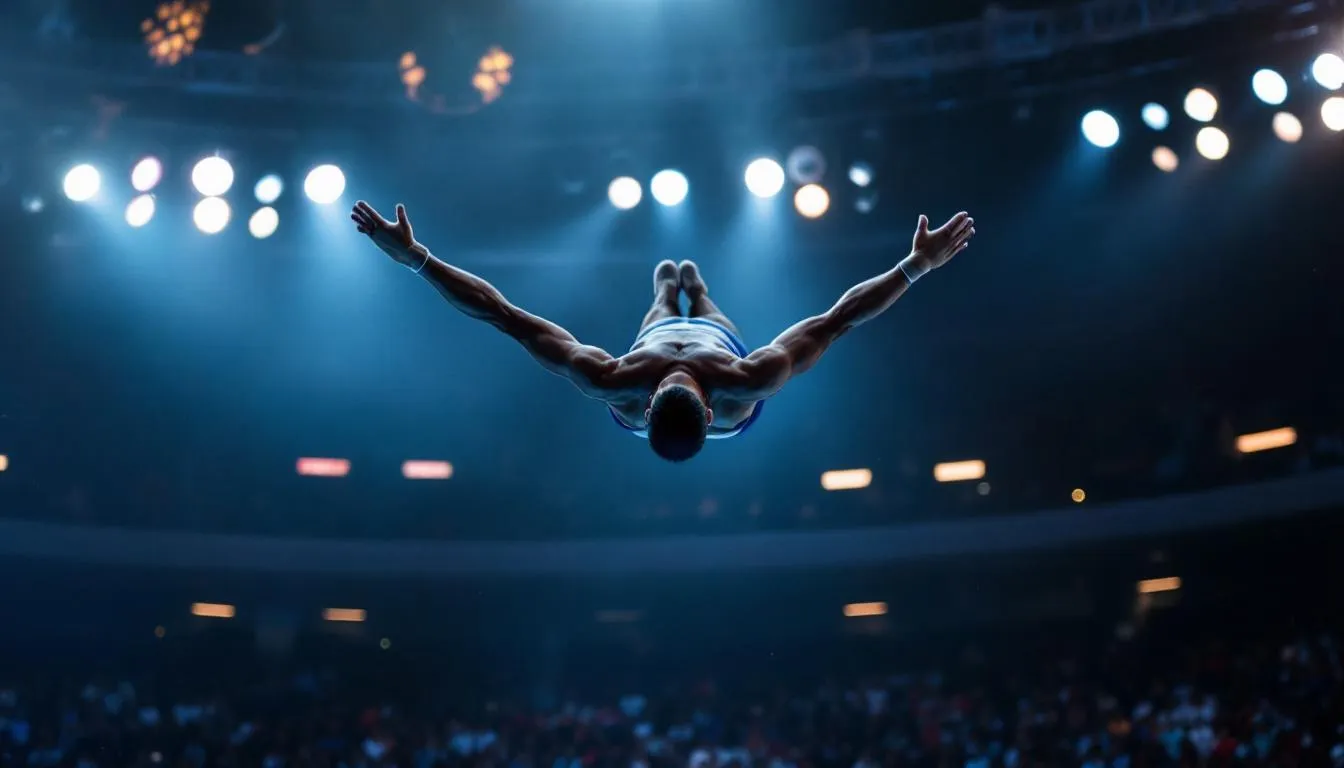 Editorial photograph representing the concept of gymnastics