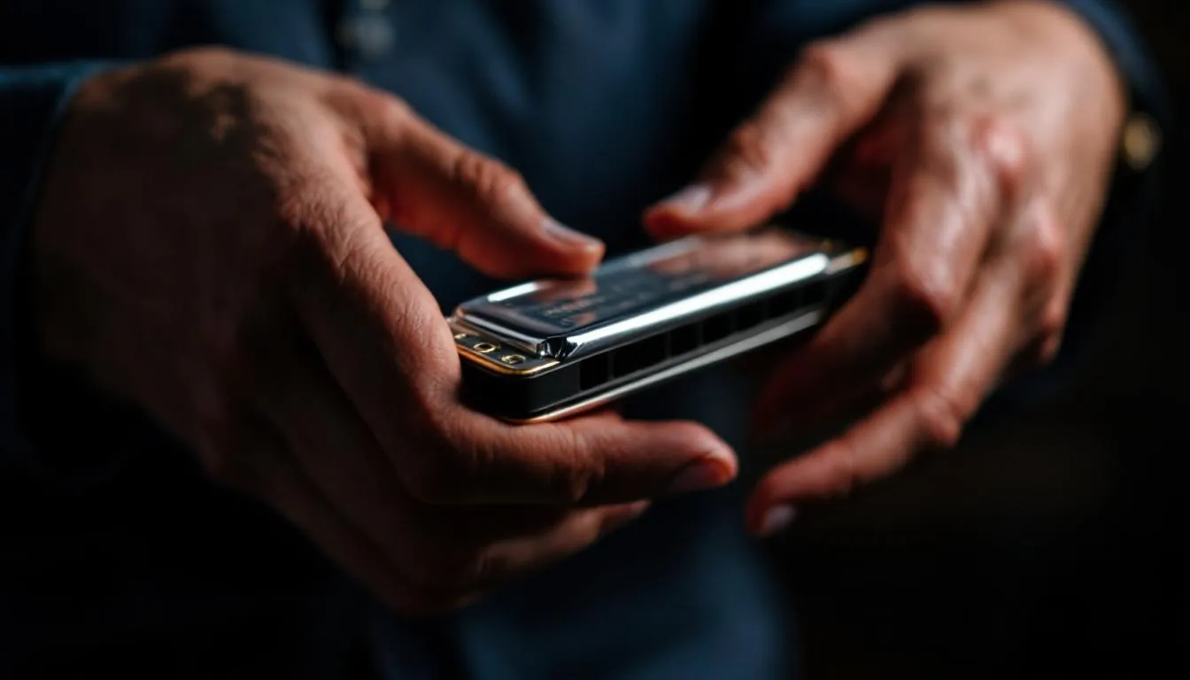 Editorial photograph representing the concept of a harmonica