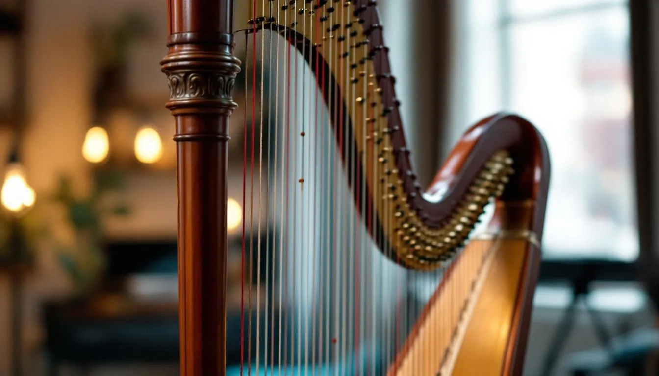 Editorial photograph representing the concept of harp