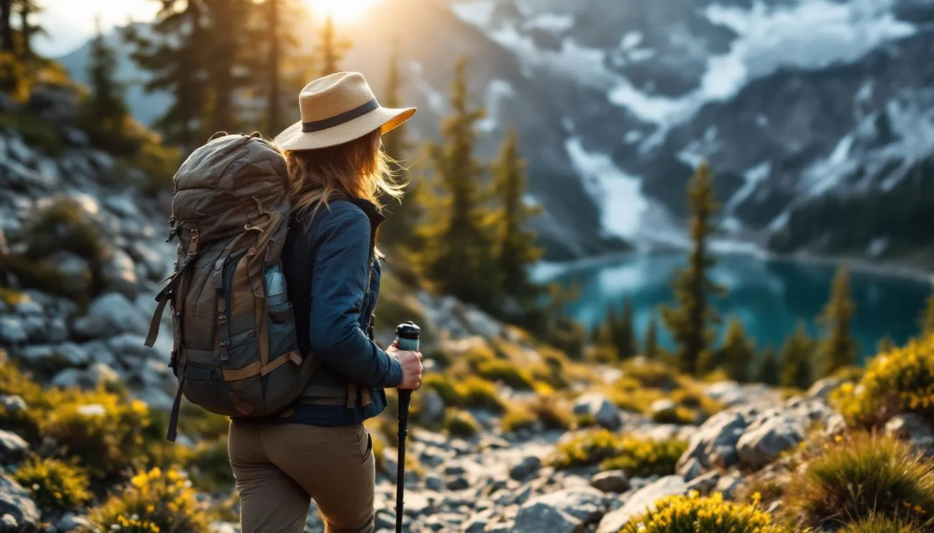 Editorial photograph representing the concept of hiking