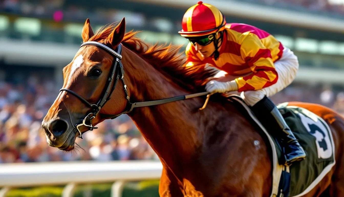 Editorial photograph representing the concept of horse racing