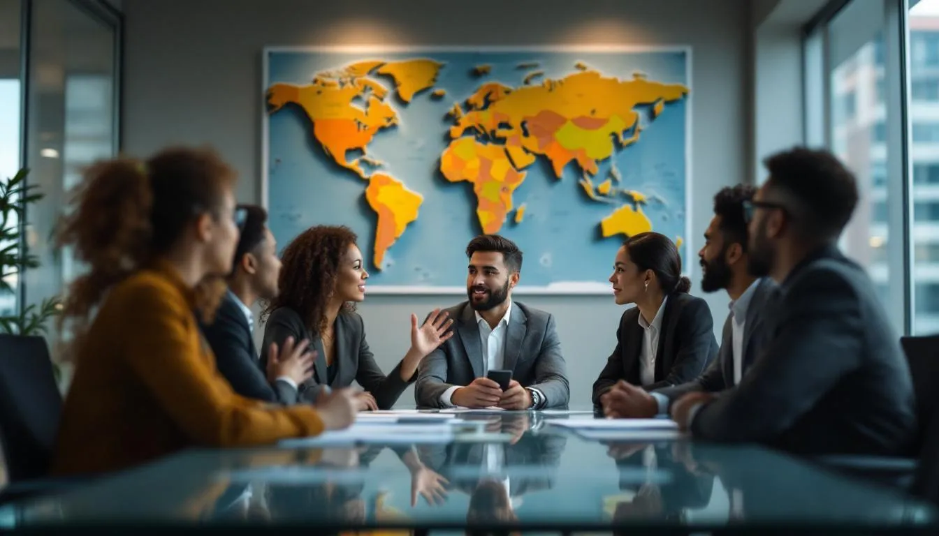 Editorial photograph representing the concept of international business