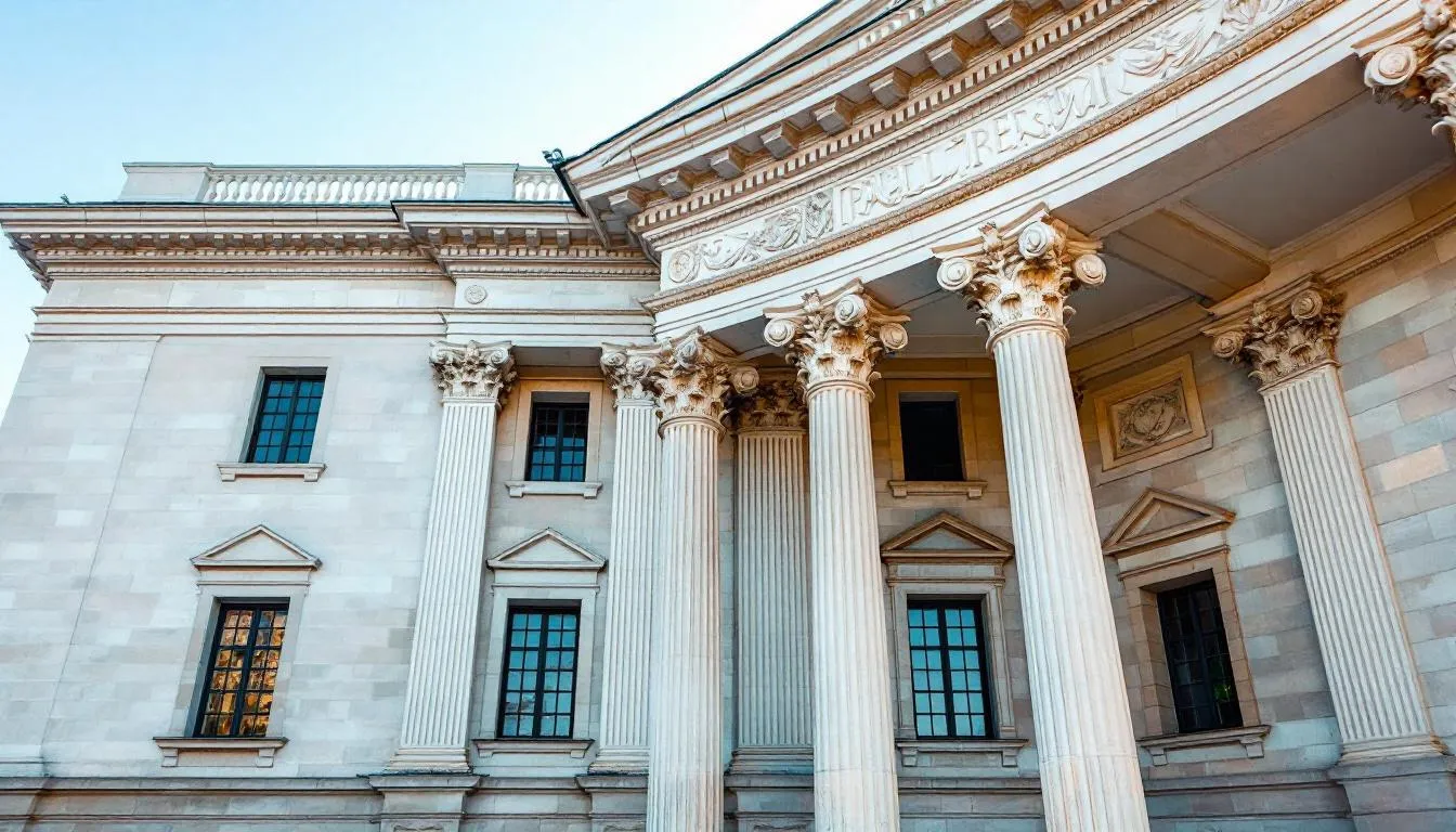 Editorial photograph representing the concept of ionic architecture