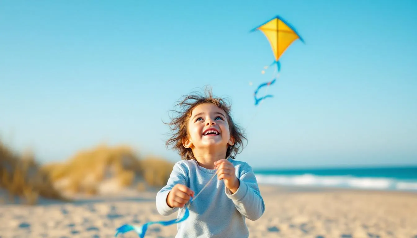 Editorial photograph representing the concept of kite flying