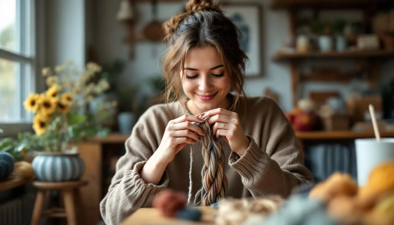 Editorial photograph representing the concept of knitting