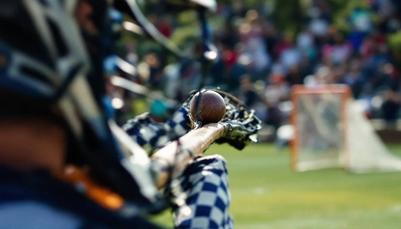 Editorial photograph representing the concept of lacrosse