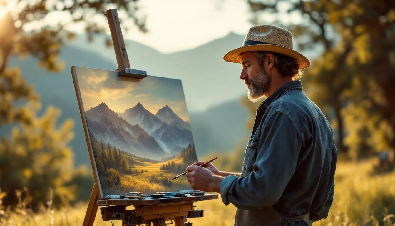 Editorial photograph representing the concept of landscape painting