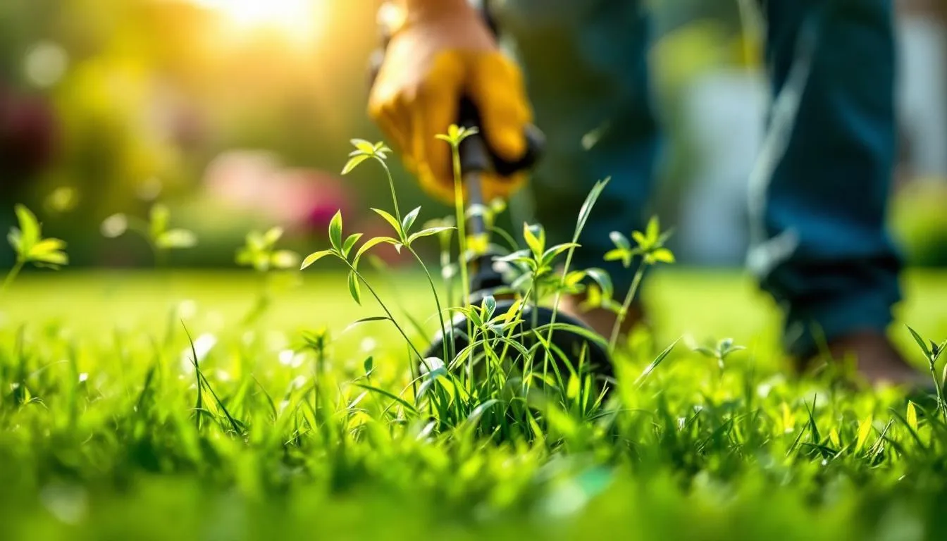 Editorial photograph representing the concept of lawn care
