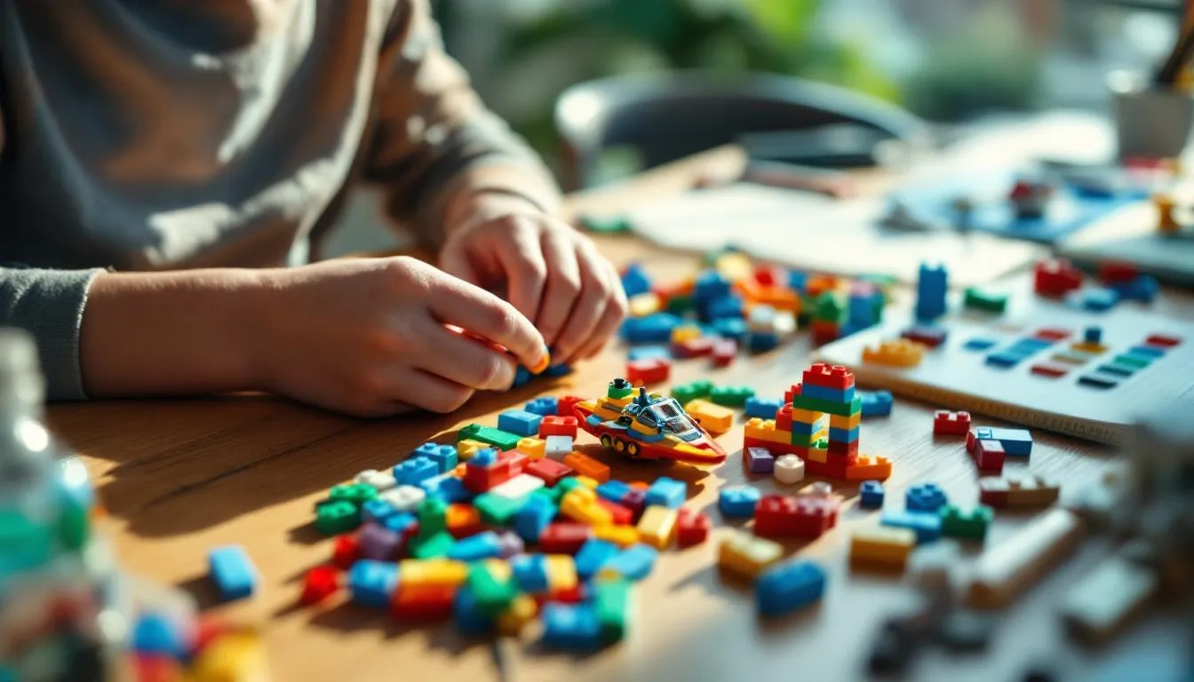 Editorial photograph representing the concept of lego building