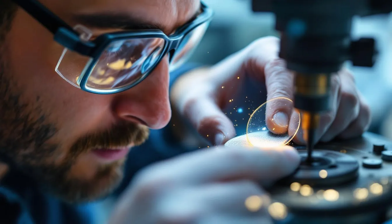 Editorial photograph representing the concept of lens grinding