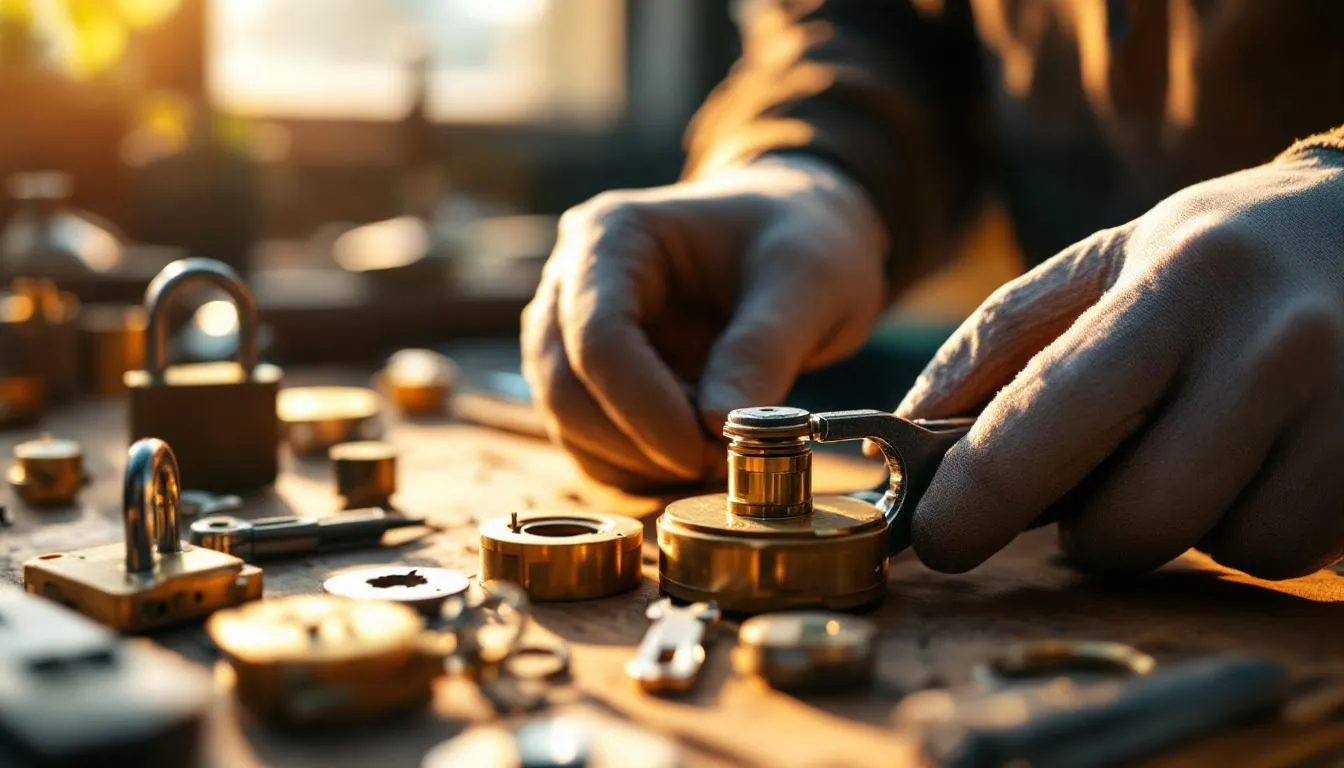 Editorial photograph representing the concept of locksmithing