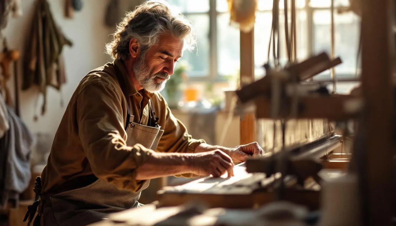 Editorial photograph representing the concept of loom weaving
