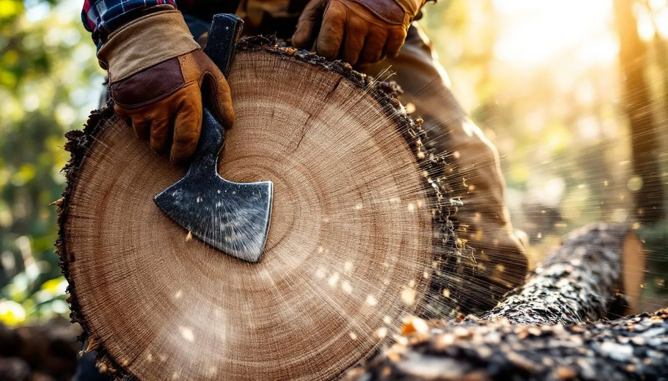 Editorial photograph representing the concept of lumberjacking
