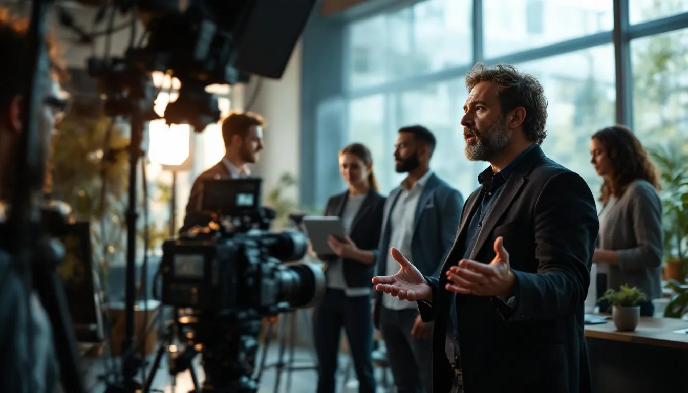 Editorial photograph representing the concept of media production