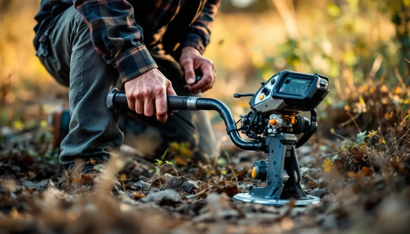 Editorial photograph representing the concept of metal detecting