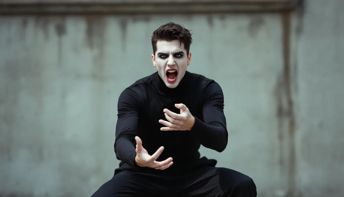Editorial photograph representing the concept of mime