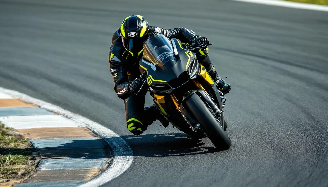 Editorial photograph representing the concept of motorcycle racing